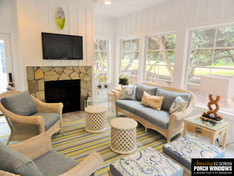 Light and Airy Easy Screen Porch Interior